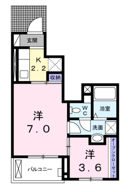 グランドソレイユ川内の間取り