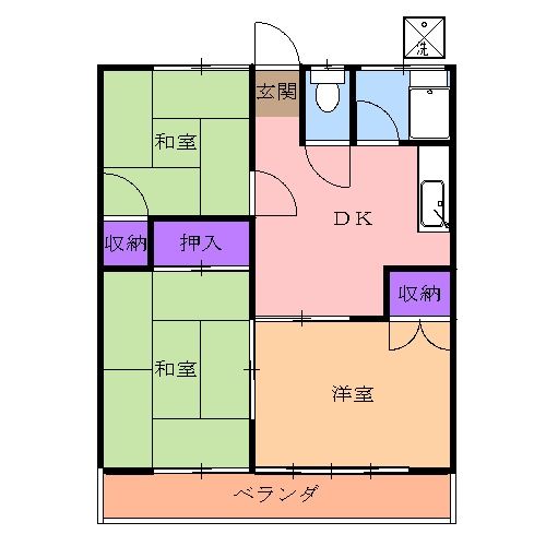 栃木県宇都宮市西川田南１（アパート）の賃貸物件の間取り