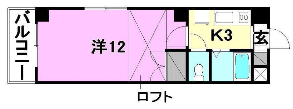 【松山市宮田町のマンションの間取り】