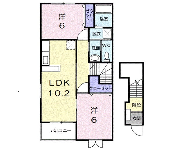 長浜市高月町高月のアパートの間取り