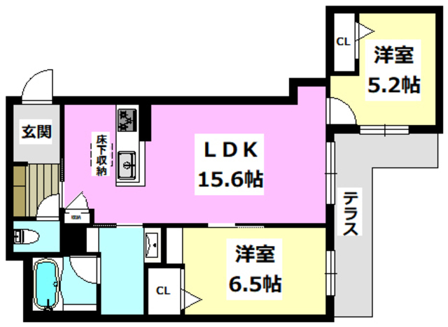 吹田市岸部北のマンションの間取り