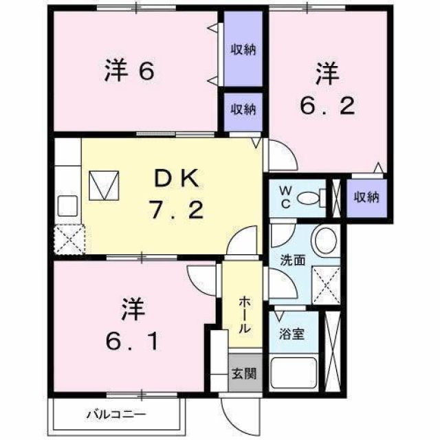 松山市辻町のアパートの間取り