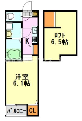 千葉県千葉市中央区亥鼻２（アパート）の賃貸物件の間取り