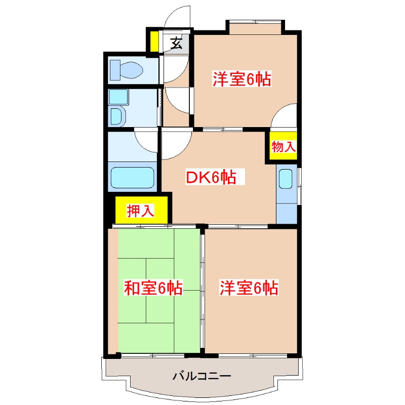 プレステージフジ鹿児島参番館の間取り