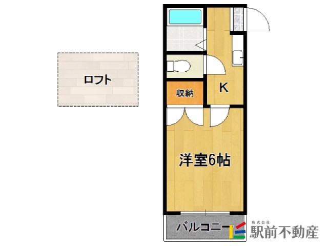 福岡市城南区西片江のアパートの間取り