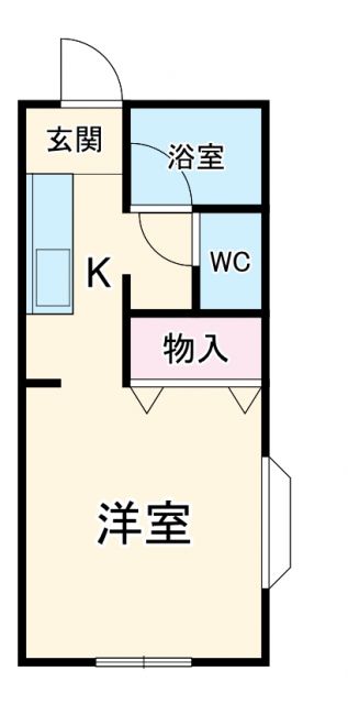 横須賀市東逸見町のアパートの間取り