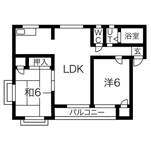 姫路市飾磨区英賀保駅前町のアパートの間取り