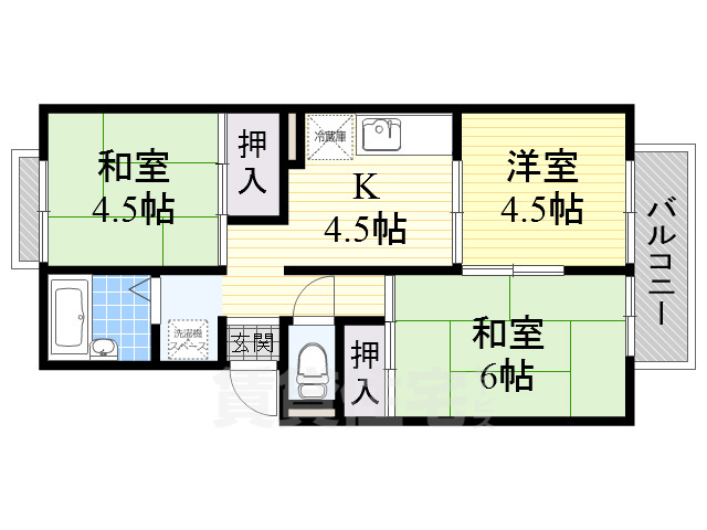 高槻市庄所町のアパートの間取り