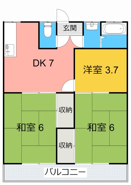 安城市根崎町のアパートの間取り