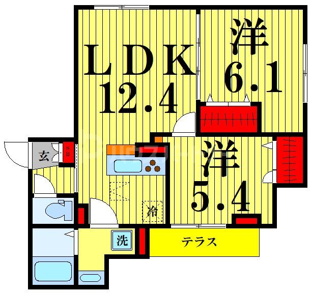 足立区南花畑のアパートの間取り