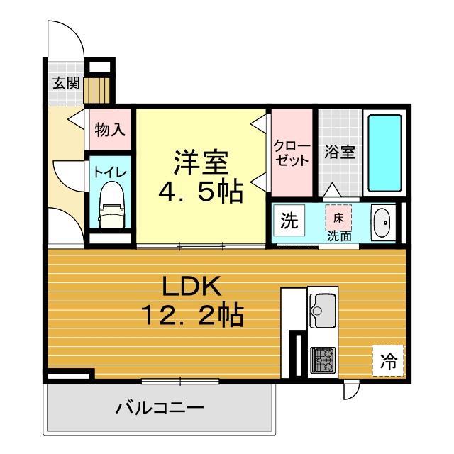 山口市小郡船倉町のアパートの間取り