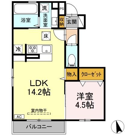 （仮）ＤーＲＯＯＭ富士河口湖町船津の間取り