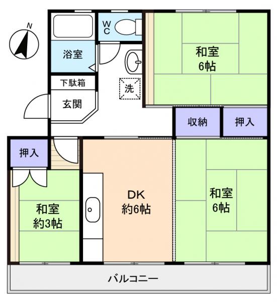 村上団地２街区３４号棟の間取り