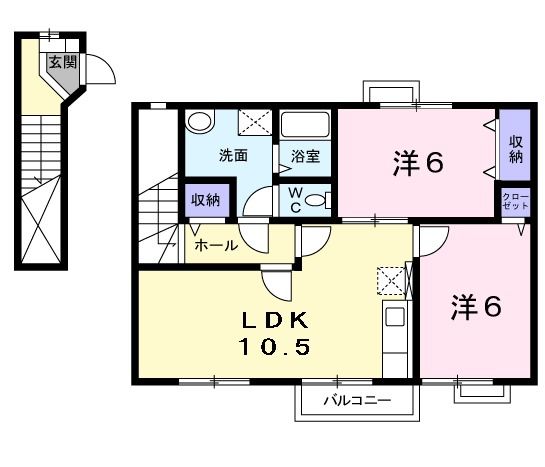 【泉佐野市南中安松のアパートの間取り】