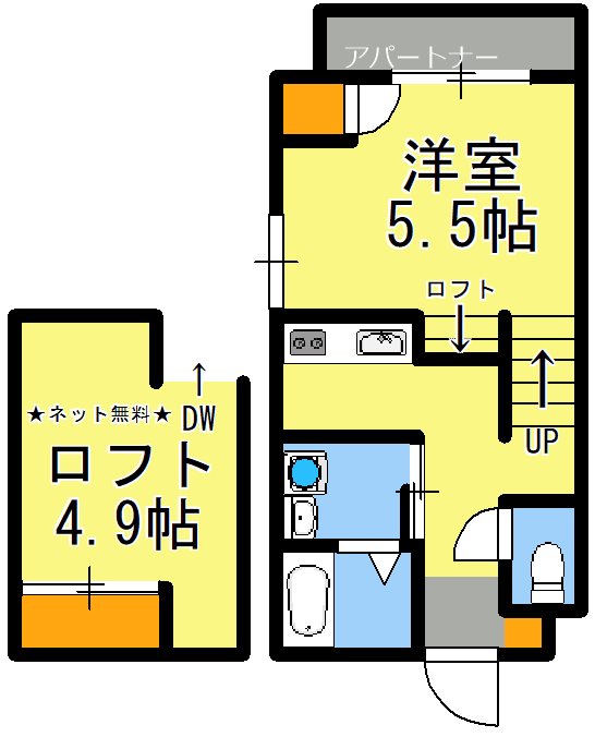 鹿児島市高麗町のマンションの間取り