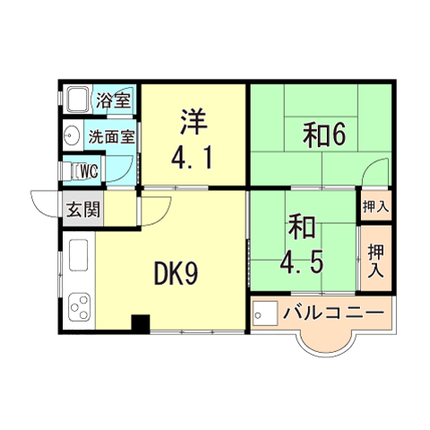 神戸市灘区篠原南町のマンションの間取り