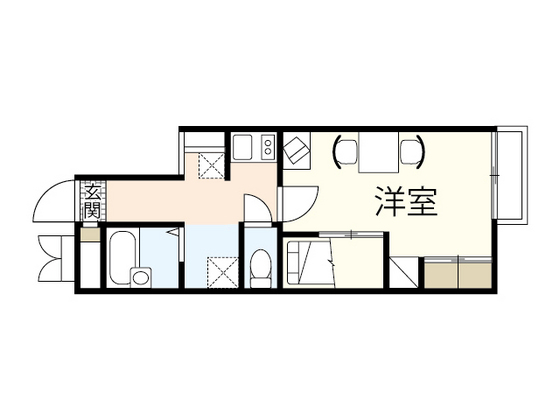 広島市東区中山新町のアパートの間取り