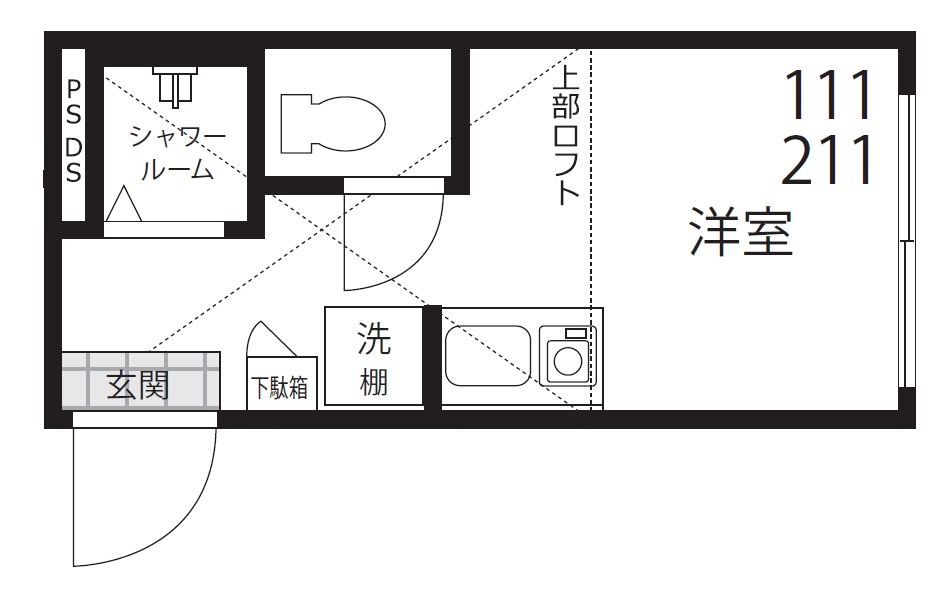 新宿区原町のアパートの間取り