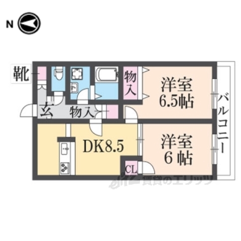 乙訓郡大山崎町字下植野のマンションの間取り