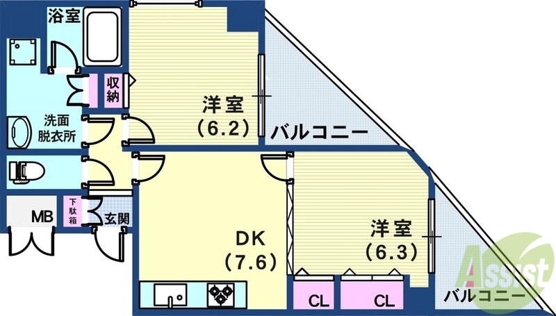 ロイヤルヒル神戸三ノ宮IIの間取り