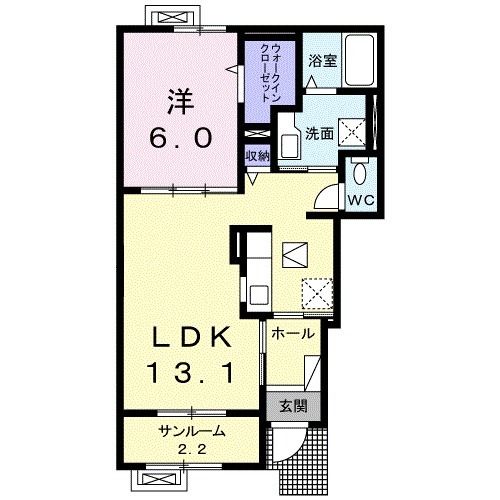 敦賀市金山のアパートの間取り