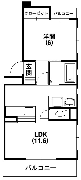 浜松市浜名区貴布祢のマンションの間取り