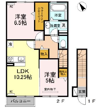 刈谷市小垣江町のアパートの間取り