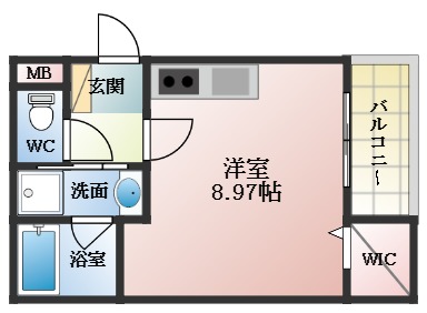 羽曳野市南恵我之荘のアパートの間取り