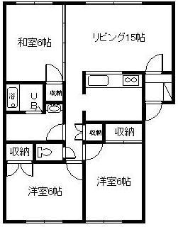 深川市西町のアパートの間取り