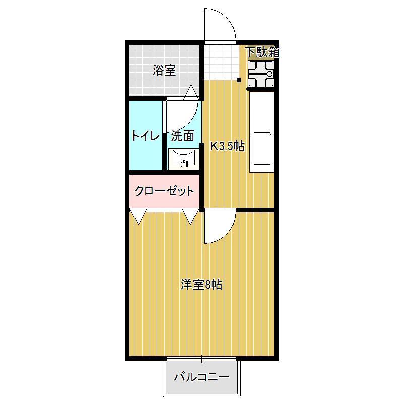 山形市吉原のアパートの間取り