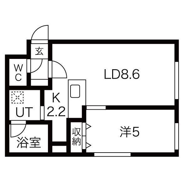 札幌市中央区南二条東のマンションの間取り