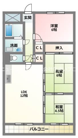 寝屋川市池田のマンションの間取り