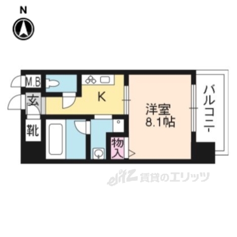 京都市中京区姉東堀川町のマンションの間取り