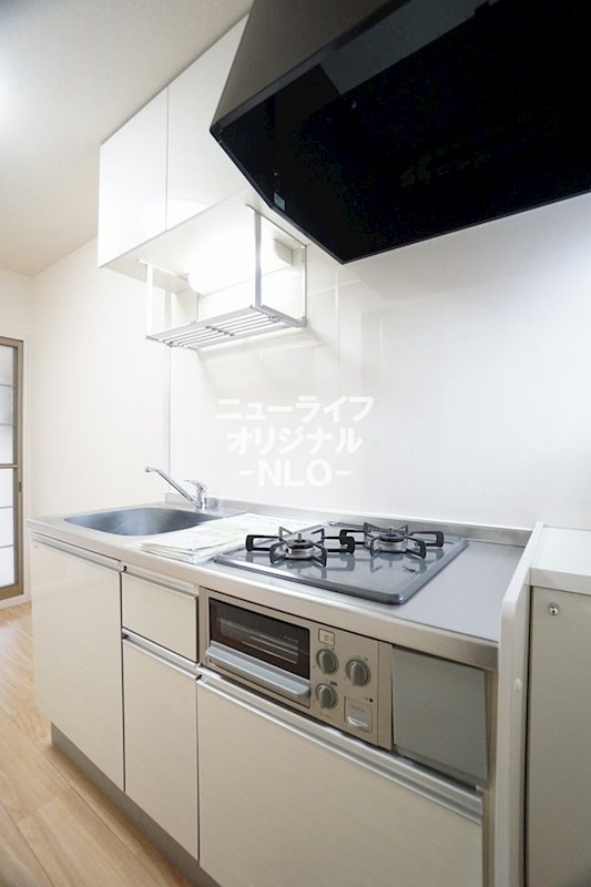 キッチン　グリル付２口コンロでお料理の幅も広がります