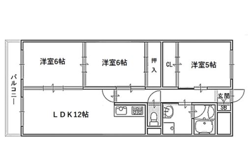 オーセント長岡京の間取り写真