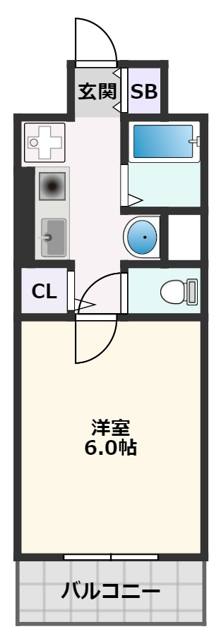 ＪＲ東海道本線 千里丘駅 徒歩6分 7階建 築32年の間取り写真