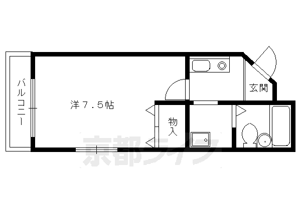 京都市上京区中務町のマンションの間取り