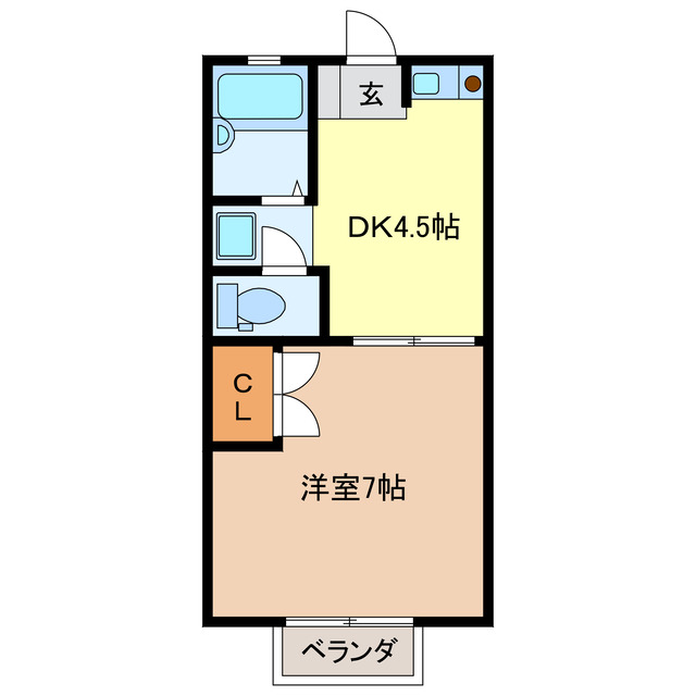 岐阜市北島のアパートの間取り