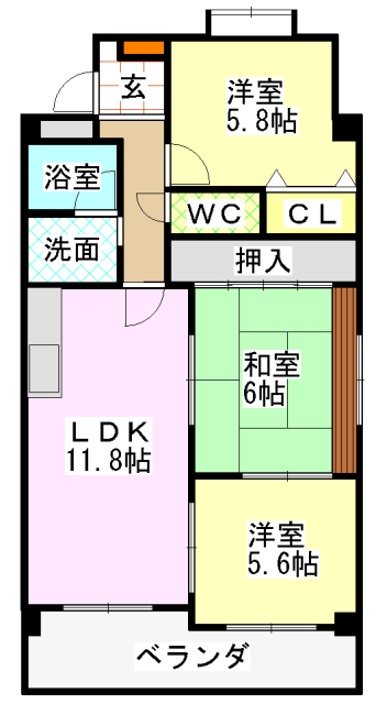 シャトレ大堀の間取り