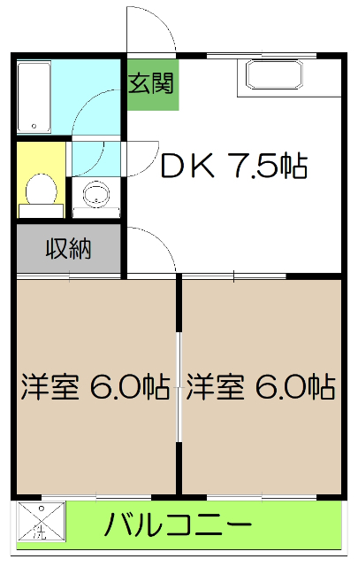 ウエストハイツ（南河ノ瀬）の間取り