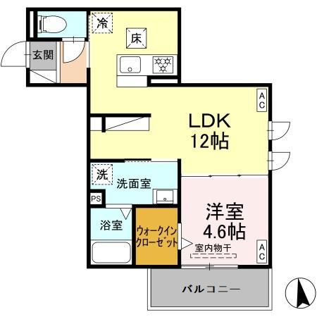 沼津市真砂町のアパートの間取り