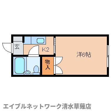 静岡市清水区草薙のアパートの間取り