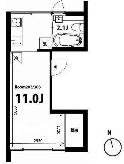 Ａｐａｒｔｍｅｎｔ　ＫＵＲＯ　洗足の間取り