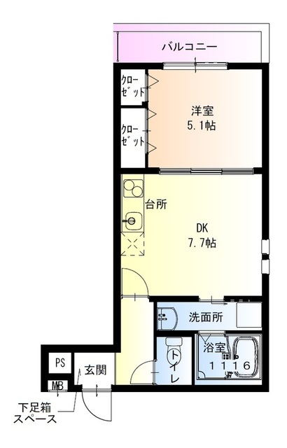 フジパレス西取石III番館の間取り