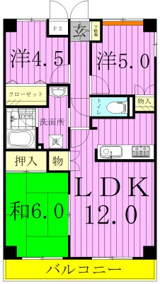 グランディス新八柱の間取り