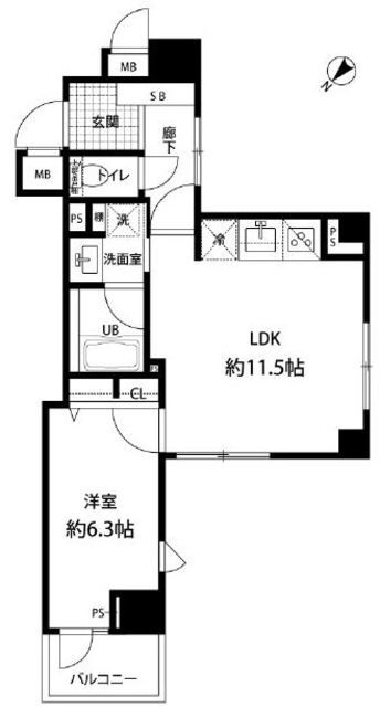 中央区日本橋馬喰町のマンションの間取り