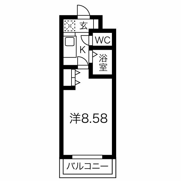 名古屋市千種区観月町のマンションの間取り