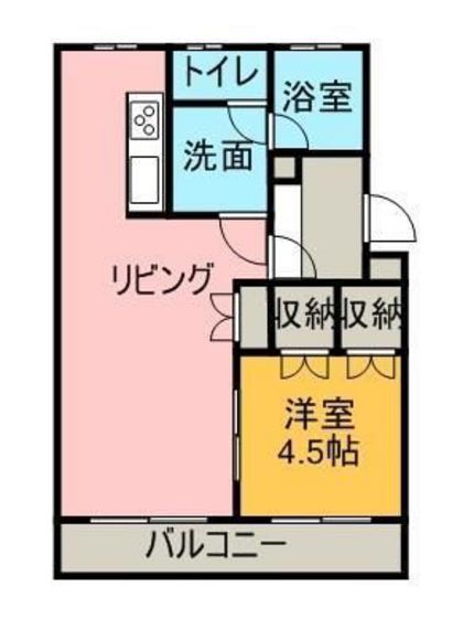 倉敷市二子のマンションの間取り