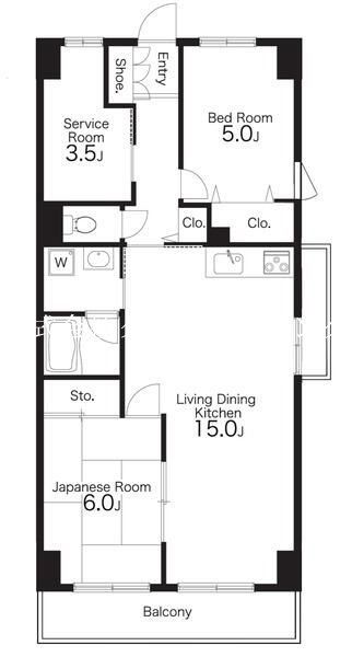 【大田区中央のマンションの間取り】