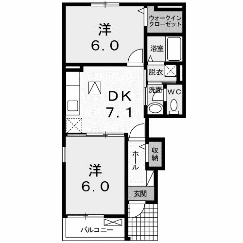 渋川市吹屋のアパートの間取り